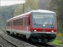 Der Dieseltriebzug 628/928 491-3 fotografiert am 26.10.08 auf seiner Fahrt von Luxemburg nach Ettelbr�ck. (Hans)