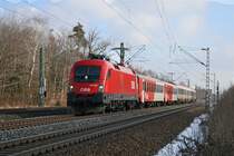 1116 099 mit unbekannten Zug am 31.01.2009 in Haar (bei M�nchen).