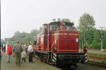 360 150-7 zum 40 j�hrigem Jubil�um der Vogelfluglinie in Puttgarden. 24.05.2003 Scan vom Negativ

