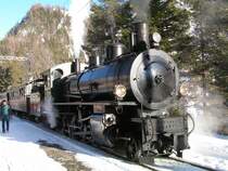  Davosrundfahrt  RhB Dampfzug mit Lok 107(SLM 1906)am 06.02.05 in Wiesen