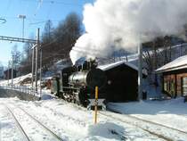  Davosrundfahrt  Lok 107 (SLM 1906)beim rangieren in Filisur.06.02.05