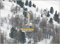 Sie hat doch noch abgehoben die 125 Personen Kabine der Diavolezza Luftseilbahn. (02.03.2009)