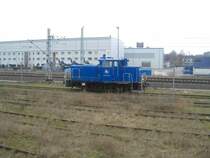 Die 363 006-6 hat derzeit nicht viel zutun, sie wartet in Wismar auf neue Aufgaben. 4.03.09 