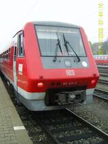 611 015-9 steht am 1.11.2008 im Ulmer Hbf bereit, um sich wenig sp�ter auf die ca. 3 Stunden andauernde Fahrt nach Basel Bad Bf zu machen.