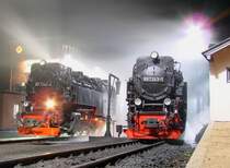 Nacht im Bw. WERNIGERODE

99 7242 und 99 7243

31 okt 2008