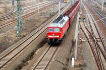 MEG 316 durchf�hrt mit einem leeren Kohlenzug Bitterfeld Richtung Halle/Leipzig.