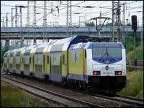 Ein seltener Gast in Stralsund. 146 537-6 schiebt den Sonderzug -99841- nach Binz.  am 28.06.08 