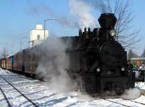 Der Flascherlzug in der Steiermark f�hrt von Preding nach Stainz. Eigendlich im Winter nicht in Betrieb f�hrte er am 8.2.2005 f�r die IGE Bahntouristik eine Sonderfahrt