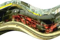 Berg-und Talbahn,Eurovapor Dampflok 23 058 in Chur/Schweiz.Das Foto kann man nat�rlich auch  normal  ansehen unter Dampfloks BR 23