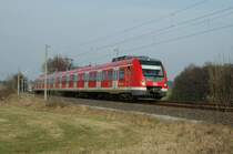 422 011-7 am 1.3.09 auf dem Weg nach Wuppertal bei Velbert-Rosenh�gel. 