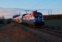 1116 108  L�nderlok Kroatien  im allerletzten Sonnenlicht am R 2261 von Znaim nach Wiener Neustadt kurz vor Stockerau. Die Aufnahme ist am 24.03.2009 entstanden.