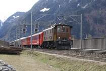 Am Ende des NRE befand sich noch der Be 4/4 14 der Eurovapor Sektoon Sulgen. Auch dieses Bild entstand am 28.3.09 in Erstfeld.