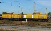 Ehemalige DB-V100 in franz�sischen Bauzugdiensten. Hier sind zwei gelblackierte V100 in Hausbergen zu sehen. 29.09.2007 Hausbergen
