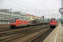 185 052 & 110 396 am 14.03.08 in Regensburg (BB-Treffen)