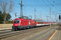 1116 075  EM-Schweiz  ist am 28.03.2009
mit dem EC101  Joze Plecnik  in Marchtrenk
durchgefahren.