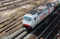 185 578 der Crossrail verl�sst am 21.03.08 den Rbf Halle(S) Richtung Hannover/Berlin.