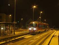 Am Morgen des 19.02.2009 wird 642 087 in Krumbach zur Abfahrt nach Ulm vorbereitet.
