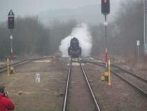 DB52 4867 macht beim Anfahren m�chtigen Dampf sie setzte sich wenig sp�ter an den Zug