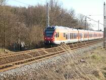 Und wieder ist es Flirt 429 028 der mir am Abend als RE 33315 Stralsund-Binz am 03.April 2009 beim Verlassen von Bergen/R�gen vor die Linse kam.