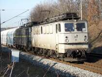 Kreidezug von Klementelvitz mit den WAB-Loks 52 und 51 am 03.April 2009 vor Bergen/R�gen.