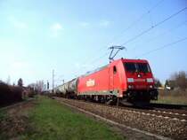 185 225 unterwegs in Richtung Mainz- Bischofsheim / Frankfurt.(Aufnahmeort: Mainz-Kastel, April 2009)