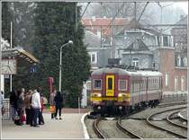 Die AM65 228.270 kommt am 05.04.09 aus Spa G�ronst�re und f�hrt in den Bahnhof von Spa ein, um kurze Zeit sp�ter ihre Reise nach Verviers via Pepinster fortzusetzen. (Jeanny)