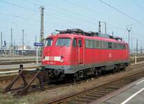 Lokportrait der 113 268-7. Hier steht sie und wartet auf den n�chsten Einsatz. Leipzig Hbf den 04.04.2009