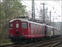 Dotra RE4/4 mit einem Sonderzug bei der Durchfahrt von K�ln Messe Deutz 5.4.2009