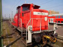 BR 363 146-2 stand am 07.04.2009 in Hannover Hbf.und wartet auf neue Aufgaben.