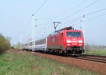 EC 341  Wawel  mit 189 056-5 hier kurz vor L�bbenau/Spreewald. 08.04.2009