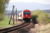 2016 018 mit REX2789 wird in wenigen Minuten Oberwart erreichen, 10.04.2009.