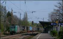 185 541 mit dem DGS 40028 bei der Durchfahrt von Hilden, Gru� an denn Herr von der Traktionssperre ;-) 10.4.2009