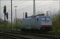 186 144 steht abgestellt im Rheydter Gbf 10.4.2009