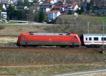 Mein erster Mitzieherversuch:101 023-2  Bitte wascht mich  mit dem IC2006 (Konstanz-Dortmund) 10+ km 70,0 10.4.09