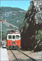 FIAT Railcar der Ferrocarril Chihuahua al Pacifico in Bahuichivo im Canon del Cobre. (Archiv 02/1977)