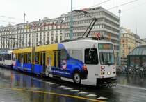 Genf - Tram Be 4/6 808 unterwegs auf der Linie 15 am 31.12.2008