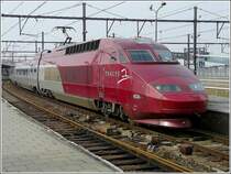 Der Thalys PBA 4536 verl�sst am 12.04.09 den Bahnhof von Oostende und begibt sich auf seine Reise nach Paris. (Jeanny) 