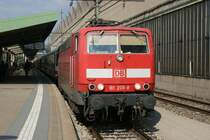 DB BR 181 Nr. 181209.8 hat gerade den IC Norddeich Mole nach Luxemburg gebracht. Aufgenommen am 07.04.2009.