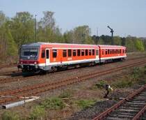 Eine BR928 547 auf der Strecke Uelzen–Langwedel.
