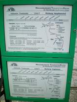 Abfahrtsplan der Naumburger TouristenBahn an der Haltestelle Theaterplatz.Naumburg a.d.Saale 19.04.2009