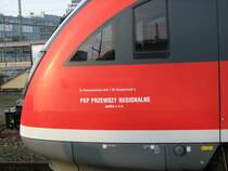Am 21.03.2009 in Dresden Hauptbahnhof gesehen: Anschrift an 642 f�r den Verkehr nach Wroclaw (Breslau)