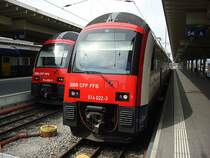 2x RABe 514 DTZ, bereit f�r S-Bahndienst auf Gleis 53 und 54 in Z�rich HB, 19. April 2009, 12:51