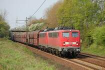 140 816-0 + 140 828-5 mit einem Kohlezug am 18.4.2009 durch Ahlten -> Lehrte