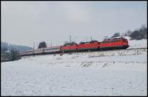 Ein PbZ auf dem Weg nach M�nchen. Aufgenommen am 09.Januar 2009 bei Urspring.