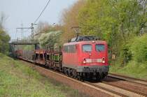 140 683 mit leeren Autozug am 18.4.2009 durch Ahlten -> Lehrte
