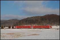 Dieser 611er war Anfang Januar 2009 auf dem Weg nach Aalen. Dabei wurde er bei K�nigsbronn abgelichtet.