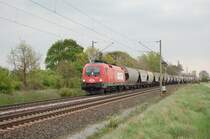 1116 233-6 ITL Taurus mit Kesselwagen am 22.04.2009 kurz vor �berquerung des Mittellandkanals bei Peine