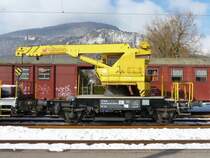 SBB - Baudiesntkran X Tms  40 85 95 85 000-4 abgestellt in Oensingen am 21.02.2009