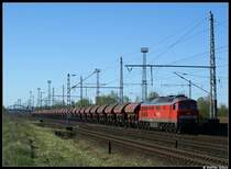 232 568 f�hrt nach dem umsetzen der Lok im Seehafen zum Dungemittelwerk Poppendorf.Rostock Seehafen15.04.09.