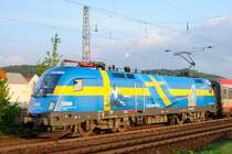 Lokportrait und Mitzieher: Der Schweden-Taurus, 1116 029-8, kurz vor Bensheim-Auerbach. (23.04.2009).